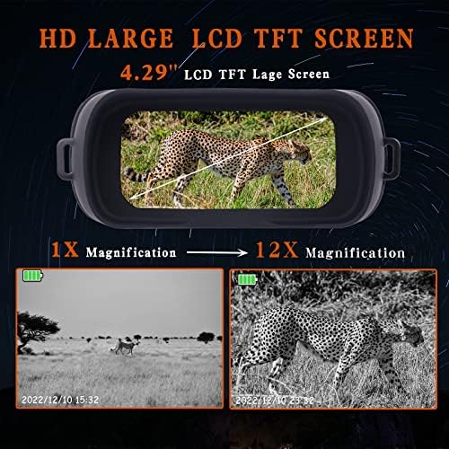 Éjjellátó, 4.29 Lage LCD Képernyő éjjellátó Távcső a 32 gb-os Memória Kártya, 960P Digitális Infravörös Távcsövet Megtekintése 984ft/300m