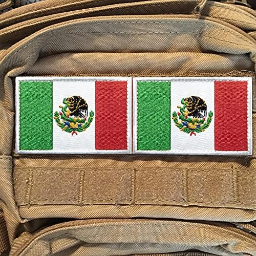 Anley Taktikai Mexikói Zászló Hímzett Foltok (2 Csomag) - 2x 3 Mexikói Zászló Katonai Egyenruhát Varrni A Jelkép Patch - Hurok &
