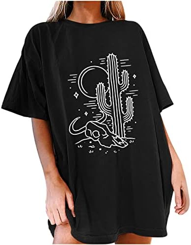 Nyári Női Divat Rock Maximum 2023 Aranyos Kaktusz Grafikus Rövid Ujjú Alkalmi Zenekar Tshirts Plus Size Lányok Bő Pólók