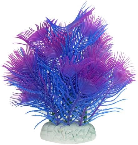 Uxcell Korall Alakú Akvárium Dísz Szimuláció Víz, Fű, Növény, Kék/Lila