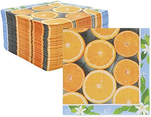 Narancssárga Papír Szalvéták, Citrusfélék Nyári Party Dekoráció (6.5 A, 150 Csomag)