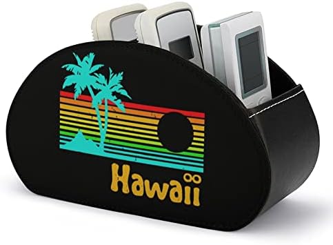 80-as évek Retro Klasszikus Hawaii Nyomtatott Tv Távirányító Szervező Doboz Ellenőrzési Birtokosai PU Bőr 5 Rekeszes Tároló