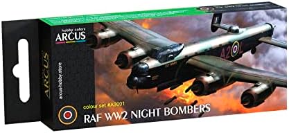 Arcus A3001 Akril festékek meghatározott RAF WW2 Éjszakai Bombázók 6 színek beállítása