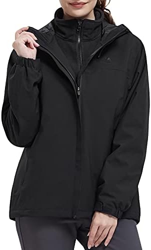 TEVE KORONA Női Sí Kabát 3 az 1-ben Havas Téli Kabát Vízálló, Szélálló Polár Kapucnis Kabát Hegy Snowboard Kabát