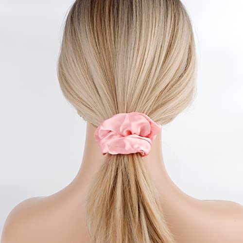 16 Pacs Rózsaszín Szatén Hajgumit Koszorúslány Javaslat Ajándékok Haj Nyakkendő Hajgumit a Nők, Lányok Lánybúcsú Kedvez(Rózsaszín)