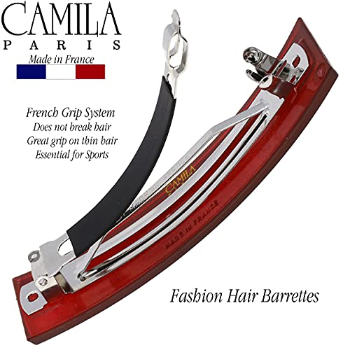 Camila Párizs CP3190 francia Haj Hajcsat Klip a Lányok, Piros, Gumírozott Automatikus Csattal Erős tartás Tartás Haj Klipek a Nők, Nem Csúszik,
