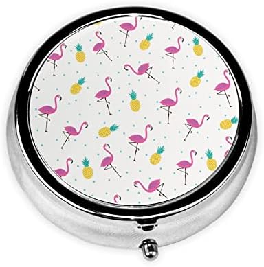 Flamingo, Ananász Kerek Mini Tabletta Doboz - Napi egy Tabletta Adagoló-Vitamin Szervező