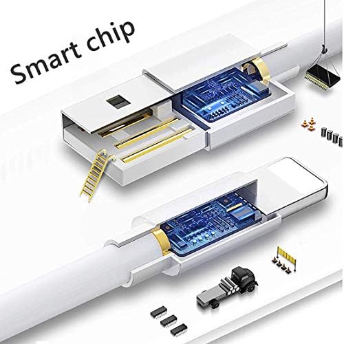 iPhone Töltő Kábel Sharllen Lightning Kábel 5Pack (3/3/6/6/10ft) Gyors USB töltőkábel Adatok Szinkron Átvitel Kábel Kompatibilis iPhone 11/XS/Max/XR/X/8/8P/7/7P/6/6/iPad/iPod/IOS-Fehér