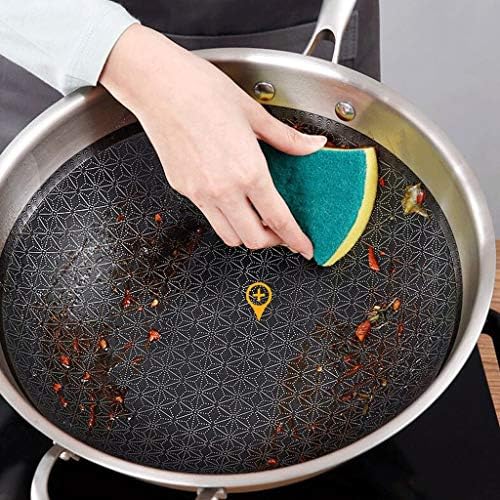 SHYPT Nem ragacsos tapadásmentes serpenyőt rozsdamentes acél háztartási bevonat nélküli indukciós wok főzőlap gáz alkalmazható