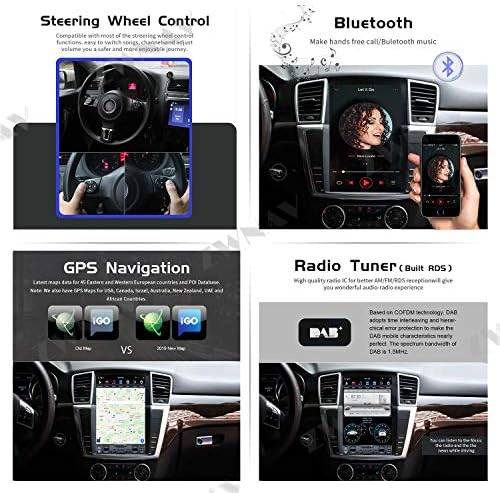 ZWNAV Egy din Android 9.0 Tesla Autó Hifi a Mercedes-Benz ML 350 300 GL 2012-, 1024P HD Képernyő, Autó GPS Navigációs