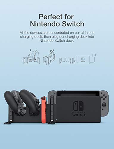 Bestand Kapcsoló Töltő Dokkoló Állomás, 4 az 1-ben a Nintendo Kapcsoló Joy-Con Irányítók & Nintendo Switch Pro Vezérlő