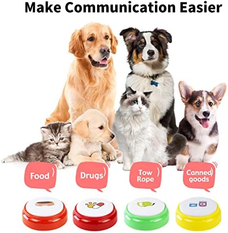HEROSS Kutya Gombok a Kommunikáció,a Beszéd Gomb a Kutyák,30 Második Írható Válasz Csengő Pet-Hang-Képzés Játék Írható Gomb Mat, Matricák