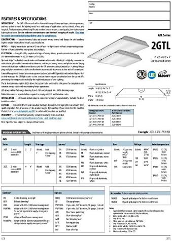Lithonia Lighting 2GTL2 SWL MVOLT LED Feküdt-a Troffer Sima Fehér Lencse, 2 x 2', Fehér