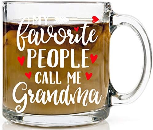 A Kedvenc Emberek Nagyi Üveg Bögre - Vicces Egyedi Nagyi Bögre Tökéletes Ajándék a Nagyinak a unokáim - Nana Nagymama Vicces Kávét 13oz