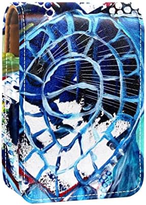 Kék Tengeri Teknős Art Festmény Mini Rúzst a Tükör Táska Hordozható Esetben Jogosult Szervezet