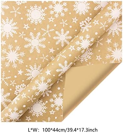 Csomagolópapír Karácsonyi Karácsonyi Csomagolópapír Lap 100x44 cm Kraft Ajándék Wrap Papírokat Retro Mikulás Születésnapi Ajándék