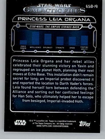 2018 Topps Star Wars Galactic Fájlok ESB-19 Leia Organa Hivatalos Non-Sport Kereskedelmi Kártya NM-es, vagy Jobb Conditon