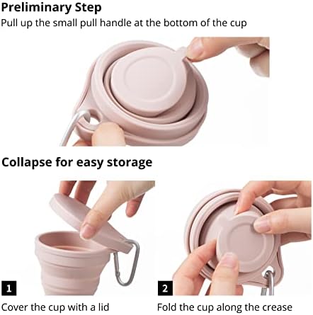 SHIMOYAMA Szilikon Összecsukható Utazási Csésze, 4 Csomag, 150ML/5OZ Kemping Csésze Fedő eltörik a Horgok, Hordozható, illetve többször használatos