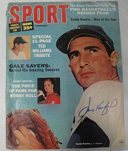 Sandy Koufax Kézzel Aláírt Dedikált Teljes Sport Magazin Dodgers SZÖVETSÉG V68052 - Dedikált MLB Magazinok