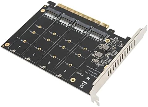 M. 2 NVME PCIE Adapter, 4 X 32Gbps M. 2 NVME SSD PCIE 4.0 X16 Adapter, M. 2 SSD NVME 2230/2242 / 2260 / 2280mm Puha M. 2, RAID X16