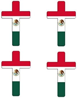 Rogue River Taktikai 4 Csomag Mexikó Mexikói Zászló Kereszt Auto Autó Matrica Matricát Teherautó Hajó, LAKÓKOCSI Ablak 5x3 Inch