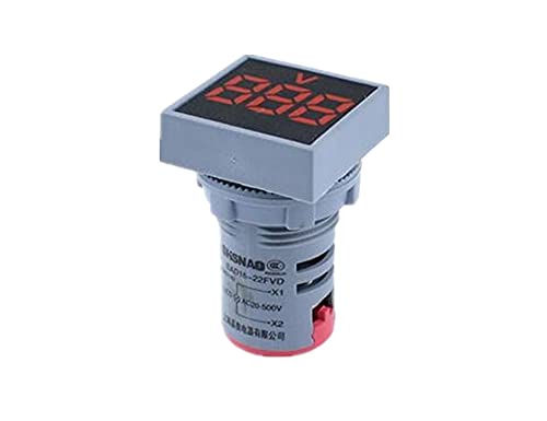 AMSH 22mm Mini Digitális Voltmérő Tér AC 20-500V Voltos Feszültség Teszter Méter Power LED Kijelző Kijelző (Szín : Piros)