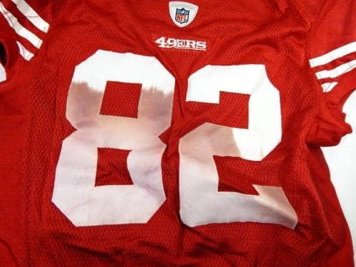 2011-ben a San Francisco 49ers Nate Byham 82 Játék Kiadott Piros Mez 46 DP41204 - Aláíratlan NFL Játék Használt Mezek