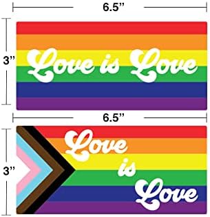 LGBTQ Büszkeség Zászlót a szerelem az Szerelem Matrica Csomag, Többszínű, LGBTQ-PK-C-FBA, 6.5x3