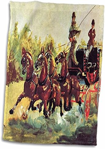 3dRose Festménye Lautrec Vezetés egy 4 Ló Rántás 1881 - Törölköző (twl-58549-1)