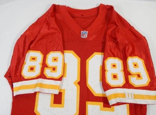 1989-ben a Kansas City Chiefs Pete Mandley 89 Játék Kiadott Piros Mez DP17411 - Aláíratlan NFL Játék Használt Mezek
