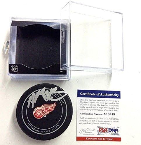 Anthony Mantha Aláírt Detroit Red Wings Hivatalos Játék Korong Psa/dns X10258 - Dedikált NHL Korong