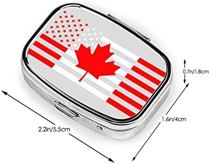 USA, Kanada Zászló Tér Mini Tabletta Doboz Utazás Barátságos Hordozható Kompakt Tabletta Esetében Tükör