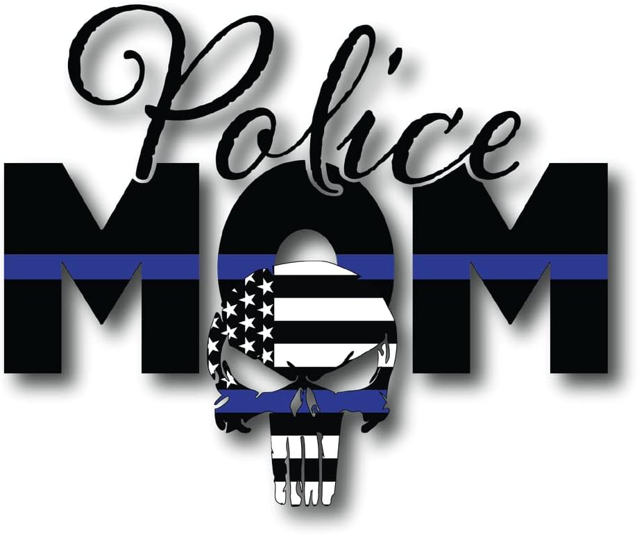 Kék Vonal Rendőrség Anya, Amerikai Zászló Koponya|Remek Ajándék Ötlet|Matrica|2 Csomag|5 Hüvelykes Matricák|S10139