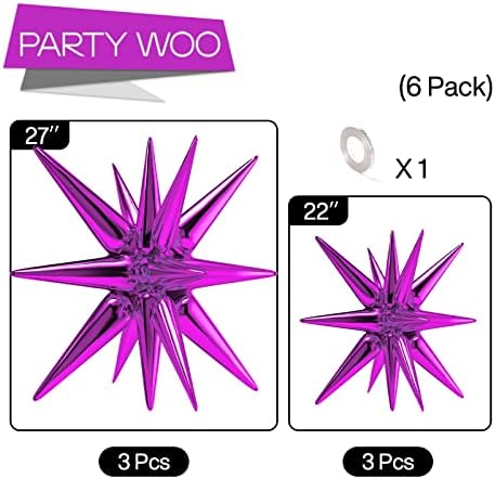 PartyWoo Retro Forró Rózsaszín Lufi, 100 db, aztán Rose-Rózsaszín Lufi Csillag 6 db