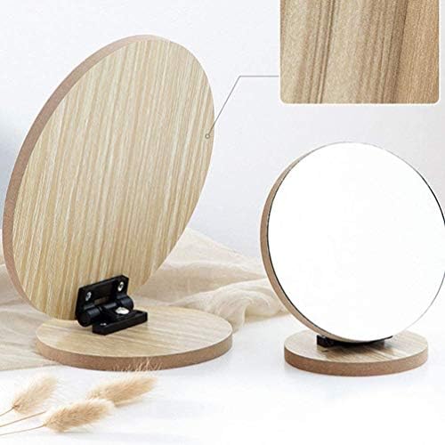 DOUBA Asztali Smink Tükör Állvány Professzionális Összecsukható Forgó Tükör Ovális Alakú Tükör Asztal Felső Tükör a Hálószobában, Fürdőszobában,