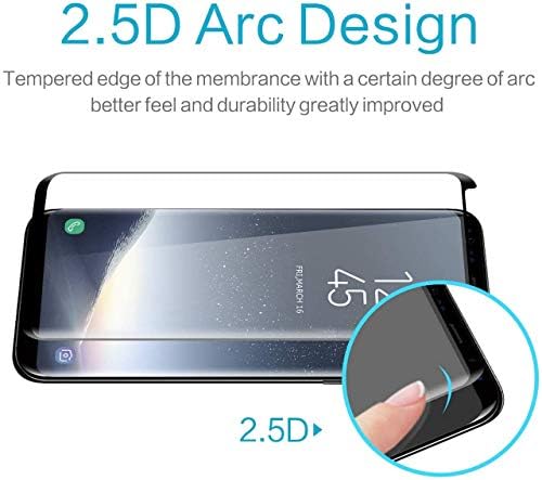 Galaxy S8 képernyővédő fólia 【2+2 Csomag】2 Csomag Kamera Lencséjét Védő [ 3D Üveg ] Teljes Lefedettség 9H Keménységű Edzett