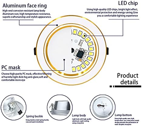 Tenacitee 10 Pack Süllyesztett LED Mennyezeti Lámpa 3.4-5.5 Hüvelykes Zavarta, Trim Led Mélysugárzók AC220V Lehet-Gyilkos Beépíthető