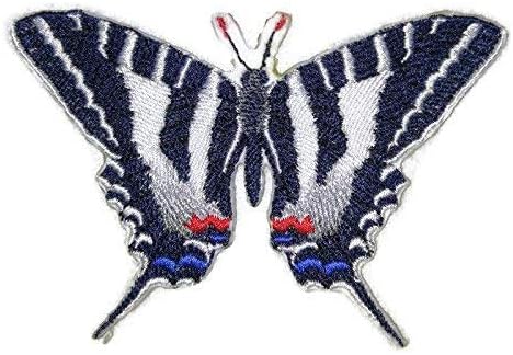Egyéni, Egyedi, Csodálatos, Színes Pillangók[Zebra Fecskefarkú] Hímzett Vasalót/Varrni Patch [5.5 x2.92]Made in USA]