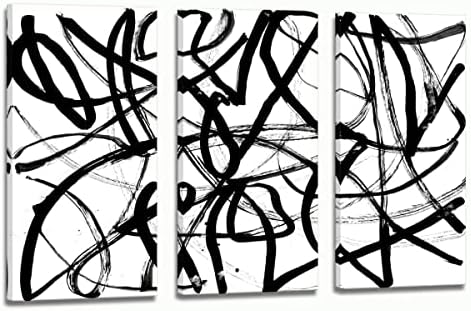 Fekete-Fehér Wall Art - Nagyméretű, Modern, Absztrakt Vászon Wall Art Nappali Vászon Nyomtatás Fekete-Fehér Hálószoba Decor