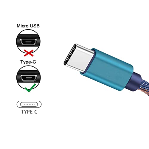 USB-C Típusú Kábel, (3 Pack 3FT) Dupla Oldalon, Megfordítható Fonott Nylon Kábel Gyors Töltés USB-A Típusú C Töltő Samsung Galaxy