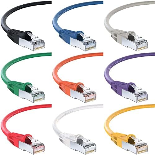 InstallerParts (10 Csomag Ethernet-Kábel CAT6 Kábel Árnyékolt (SSTP/SFTP) Elindult 1 FT - Fekete - Professional Series - 10Gigabit/Sec