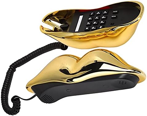 Telefon Vezetékes Arany Telefon Galvanizáló Arany Ajak Formájú Telefon, Telefon Vonal a Home Office Hotel