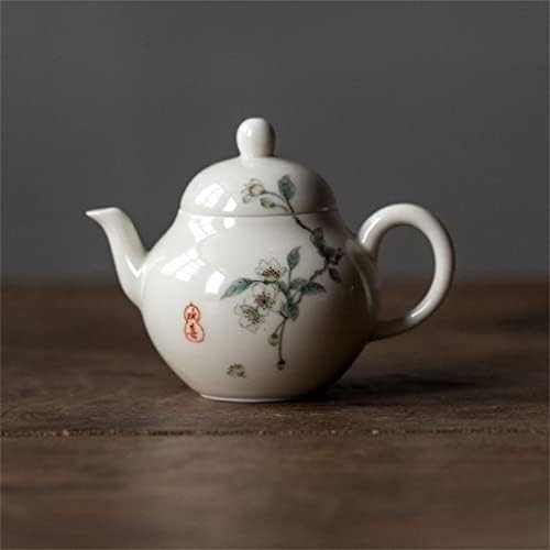 VASTAG 150ml kerámia teáskanna kézzel festett begonia virágcserép a szűrő retro teáskanna (Szín : Egy, Méret : Mint a képen)
