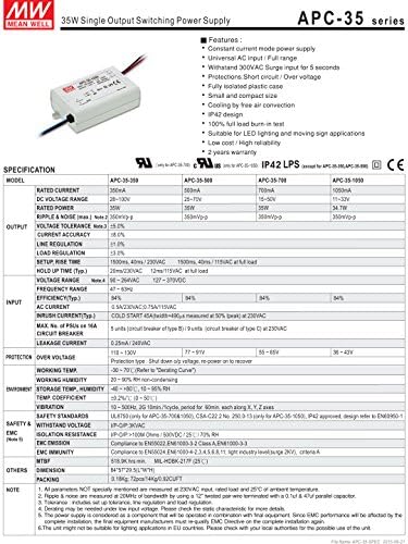 [PowerNex], jót APC-35-350 100V 350mA 35W Egyetlen Kimeneti LED-es Kapcsolóüzemű Tápegység
