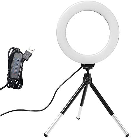 WYFDP 6 Hüvelyk Mini LED Asztali Videó Gyűrű Fény Önarckép Lámpa állvánnyal Állvány USB Csatlakozó Fotó Stúdió Fotózás (Szín : Arany