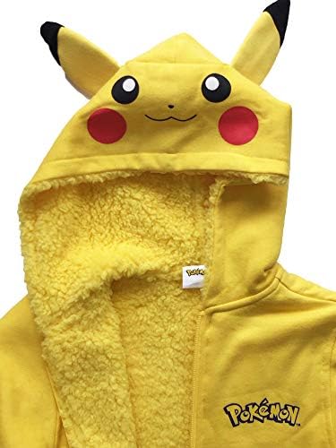 Pokemon Pikachu Fiúk Sherpa Polár Kapucnis Jelmez