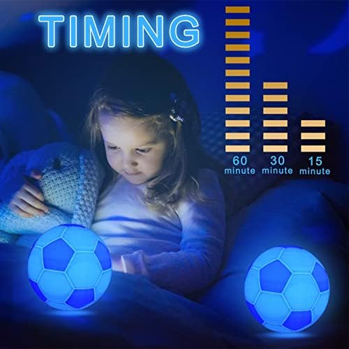 OceanWings 3D-s LED-es Éjszakai Fény, Foci Újratölthető 3D-Talet Lámpa Gyerek, Lány, Fiú, Hálószoba Foci Lámpa Távirányítóval Xmas