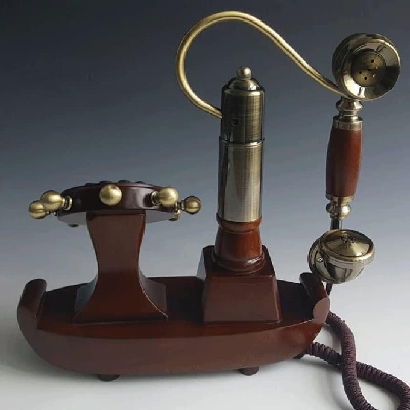 LUKEO Antik Vezetékes Telefon, Vintage Ellátott Vezetékes Telefon Telefone Hajót Otthon, Irodában Ülve Szoba (Szín : Bőr vonal)
