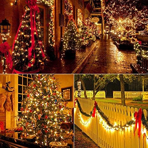 BrizLabs 69.6 ft 300 Gróf Izzó Karácsonyi Fények + 17.94 ft 50 LED-es elemes String Fény Időzítő, 8 Módok Tiszta Karácsonyi Fény a karácsonyfa/Koszorú/Beltéri/Kültéri/Kert,