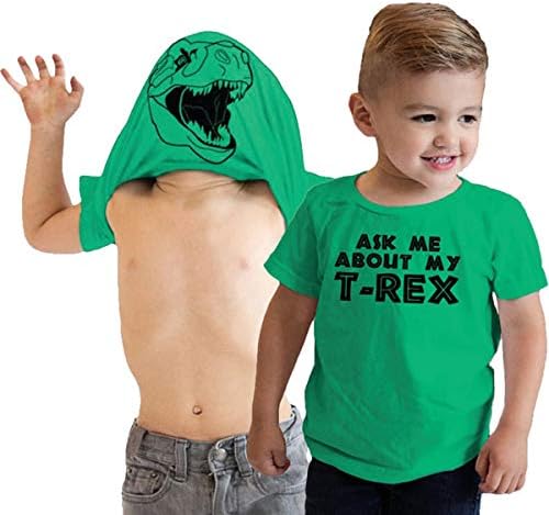 Kérdezni A T-Rex Póló Flip Póló Gyerekek T-Shirt Dinoszaurusz Tee Fiúk Kisgyermek TRex Póló